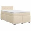vidaXL Postelja boxspring z vzmetnico Krem 120 x 200 cm Blago