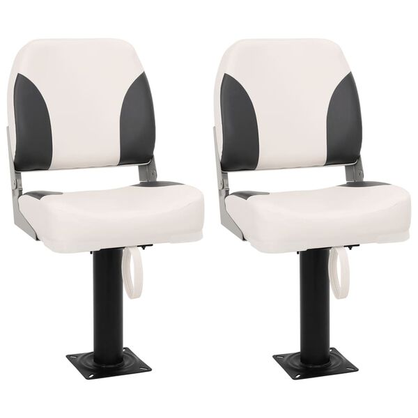 vidaXL Zložljiv sedež za čoln 2 kompleta z nizkim naslonjalom