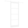 vidaXL Drsna vrata ORKDAL Bela 93 x 232 cm Trden borov les in steklo