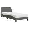 vidaXL Postelja z vzmetnico Dover temno siva 80x200 cm blago