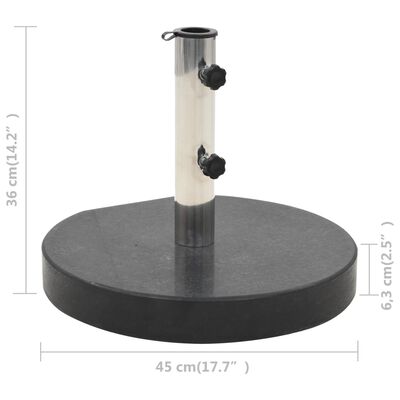 vidaXL Podstavek za senčnik granit 30 kg okrogel črn
