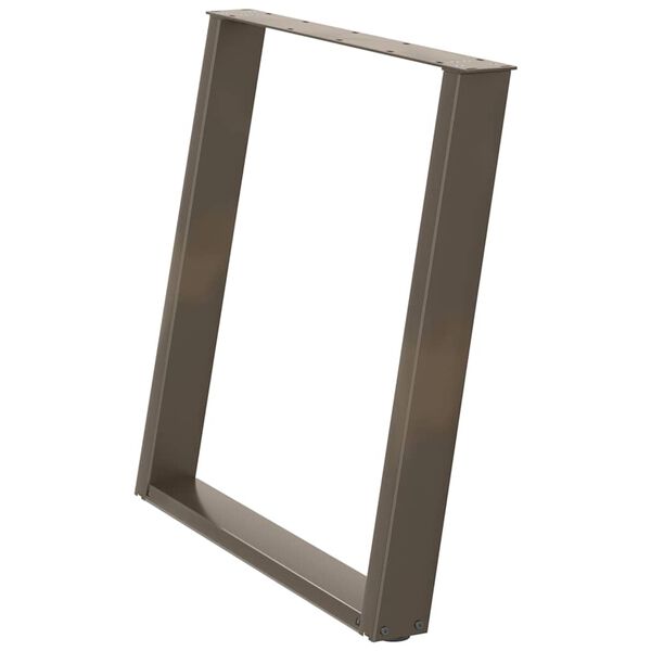 vidaXL Noge za jedilno mizo v obliki črke U, 2 kosa, naravno jeklo, 70 x (72-73) cm, jeklo