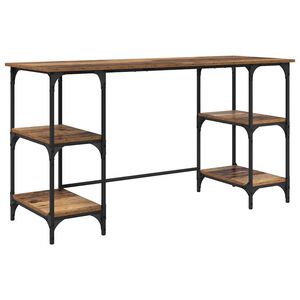 vidaXL Miza s polico Star les 140 x 50 x 75 cm Konstruiran les