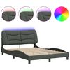 vidaXL Posteljni okvir z LED brez vzmetnice Hvar temno siv 140x190 cm blago