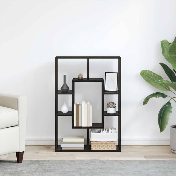 vidaXL Knjigovni omar Črna Orehovina 63 x 20 x 90 cm Konstruiran les