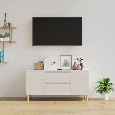 vidaXL TV omarica visok sijaj bela 102x44,5x50 cm inženirski les