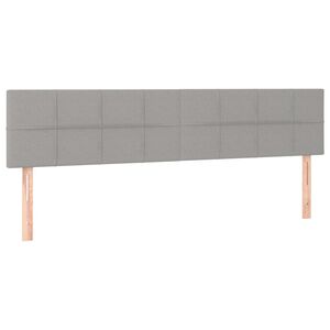 vidaXL Posteljno vzglavje svetlo siva 160x5x78/88 cm blago