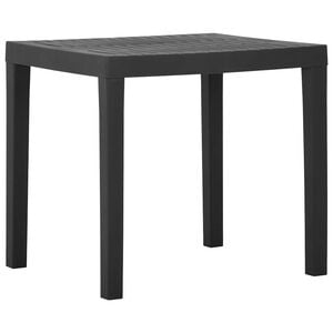 vidaXL Vrtna miza siva 79x65x72 cm plastika