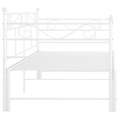 vidaXL Izvlečni posteljni okvir bel iz kovine 90x200 cm