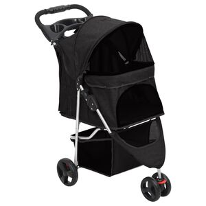 vidaXL Zložljiv pasji voziček črn 80x46x98 cm oxford blago