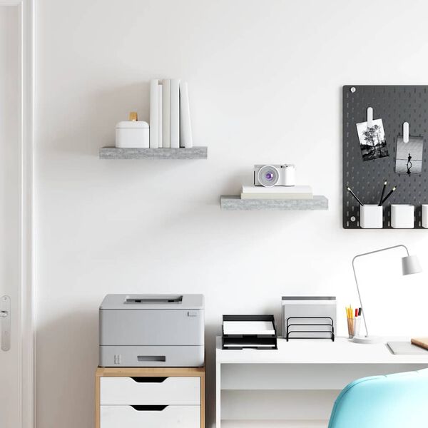 vidaXL Stenske police 2 kosa betonsko sive 40x23x3,8 cm MDF