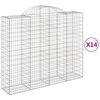 vidaXL Obokane gabion ko&scaron;are 14kosi 200x50x160/180 cm pocinkano železo