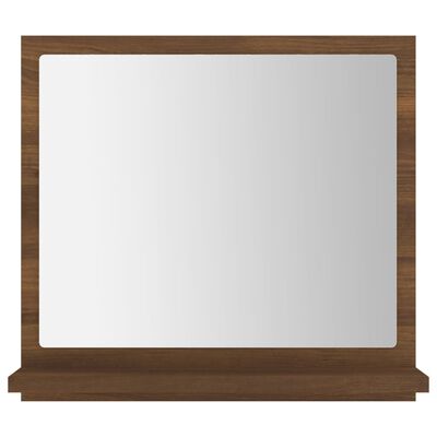 vidaXL Kopalniško ogledalo rjav hrast 40x10,5x37 cm inženirski les