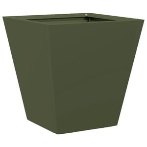 vidaXL Vrtno korito olivno zelena 30x30x30 cm jeklo