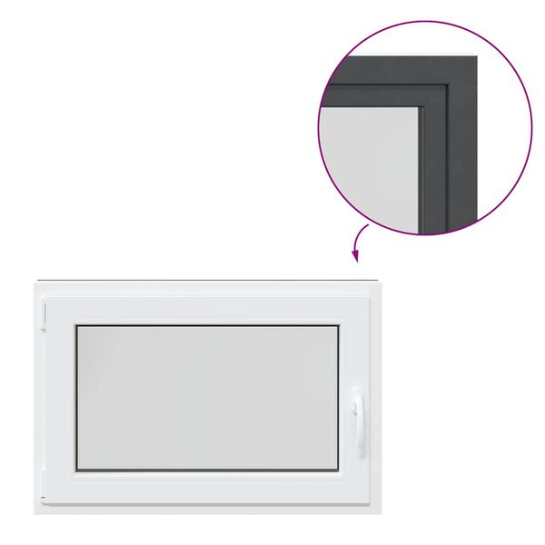 vidaXL Kletno okno "RISOR" 90x50 cm vrtljivo-nagibno DIN levo antracitno