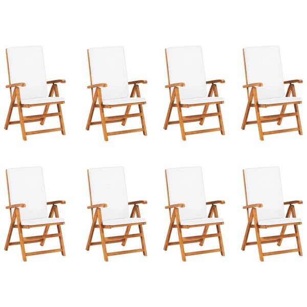 vidaXL Vrtna jedilna garnitura 9-delna z blazinami trdna tikovina