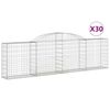 vidaXL Obokane gabion ko&scaron;are 30 kosi 300x30x80/100 cm pocinkano železo