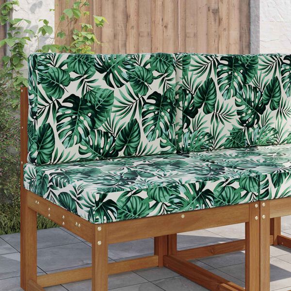 vidaXL Zunanja blazina za kavč 2 pcs Vzorec lista Poliester