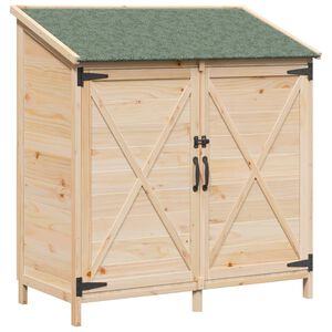 vidaXL Vrtno skladi&scaron;če Naravna 106 x 56 x 113,5 cm Trdna smreka