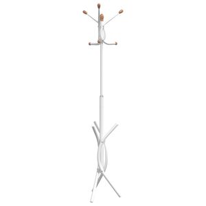 vidaXL Stojalo za pla&scaron;če belo 176 cm železo s pra&scaron;nim premazom