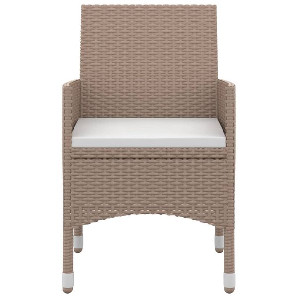 vidaXL Vrtna jedilna garnitura 7-delna z blazinami PE ratan in steklo