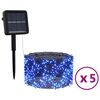 vidaXL Solarne svetlobne verige 5 kosov 5x200 LED modre