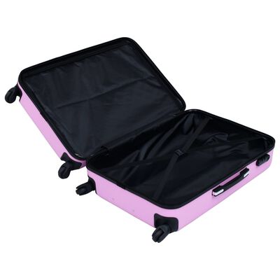 vidaXL Trdi potovalni kovčki 3 kosi roza ABS