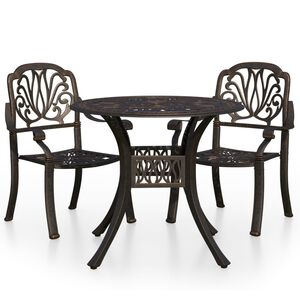 vidaXL Bistro garnitura 3-delna liti aluminij bronasta