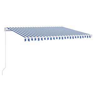 vidaXL Ročno zložljiva tenda 450x350 cm modra in bela