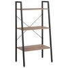 vidaXL 3-nadstropni stoječi regal temno rjav in črn 56x35x108 cm