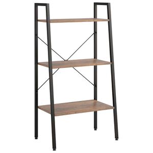 vidaXL 3-nadstropni stoječi regal temno rjav in črn 56x35x108 cm