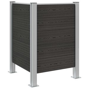 vidaXL Ograja za ko&scaron; za smeti Siva 85 x 85 x 115 cm Aluminij in WPC