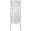 vidaXL Zaslon za zasebnost v vrtu srebrna 50 x 140 cm Pocinkano jeklo