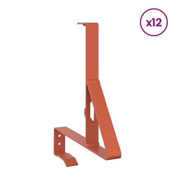 vidaXL Podpora za snežno pregrado 12 pcs Rdeča 29,5 x 3 x 34,5 cm