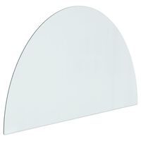 vidaXL Steklena plošča za kamin polkrožna 800x500 mm