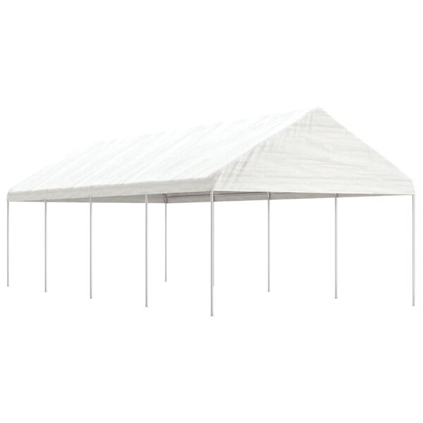 vidaXL Paviljon s streho bel 8,92x4,08x3,22 m polietilen