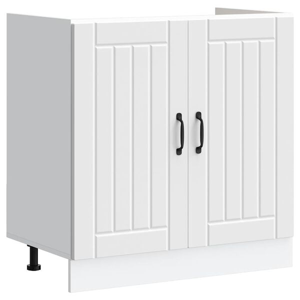 vidaXL Osnovna omarica za umivalnik Lucca bela inženirski les