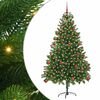 vidaXL Božično drevo med 300 LED z stojalom Zelena 180 cm PE