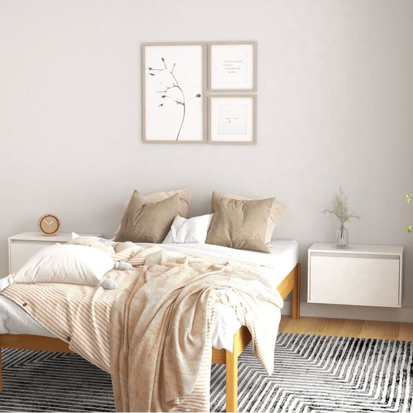 vidaXL Stenska omarica 2 kosa bela 60x30x35 cm trdna borovina