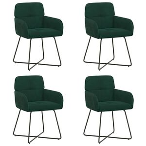 vidaXL Jedilni stoli 4 kos Žamet Temno zelena 59 x 56,5 x 86 cm