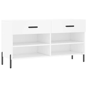 vidaXL Klop za čevlje bela 102x35x55 cm inženirski les