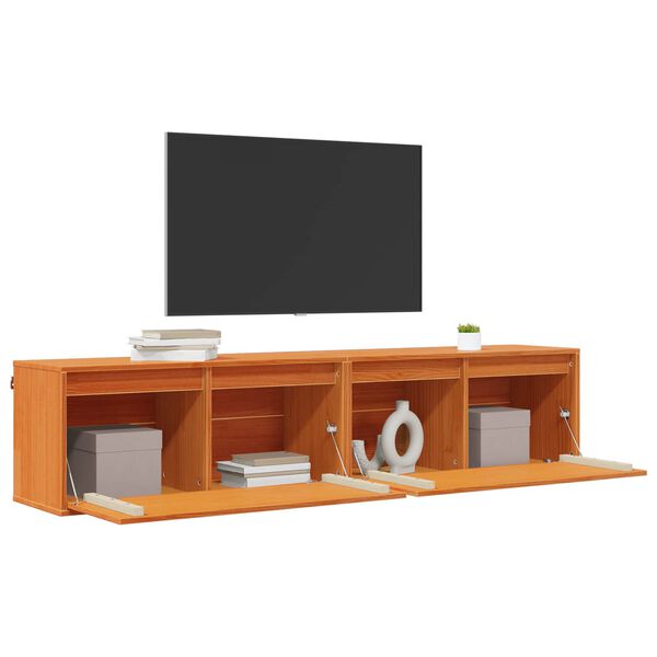 vidaXL Omarica na steni s polico 2 pcs Voskast rjav 80 x 30 x 35 cm