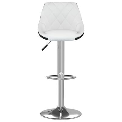 vidaXL Barski stolčki 2 kosa belo in črno umetno usnje