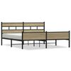 vidaXL Kovinski posteljni okvir brez vzmetnice sonoma hrast 200x200 cm