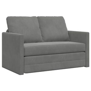 vidaXL Talni raztegljiv kavč 2 v 1 temno siv 122x204x55 cm žamet