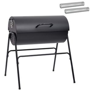 vidaXL Barrel žar z 2 kuhalnimi re&scaron;etkami 3 kos 80 x 73 x 90 cm Kovina