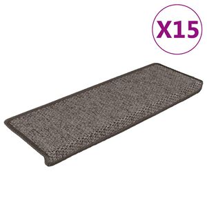 vidaXL Samolepilne preproge za stopnice 15 kosov 65x21x4cm sive in bež