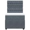 vidaXL Box spring postelja z vzmetnico temno siv 90x190 cm žamet