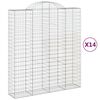 vidaXL Obokane gabion ko&scaron;are 14 kos 200x50x220/240 cm pocinkano železo