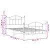 vidaXL Kovinski posteljni okvir z vzglavjem in vznožjem bel 100x200 cm